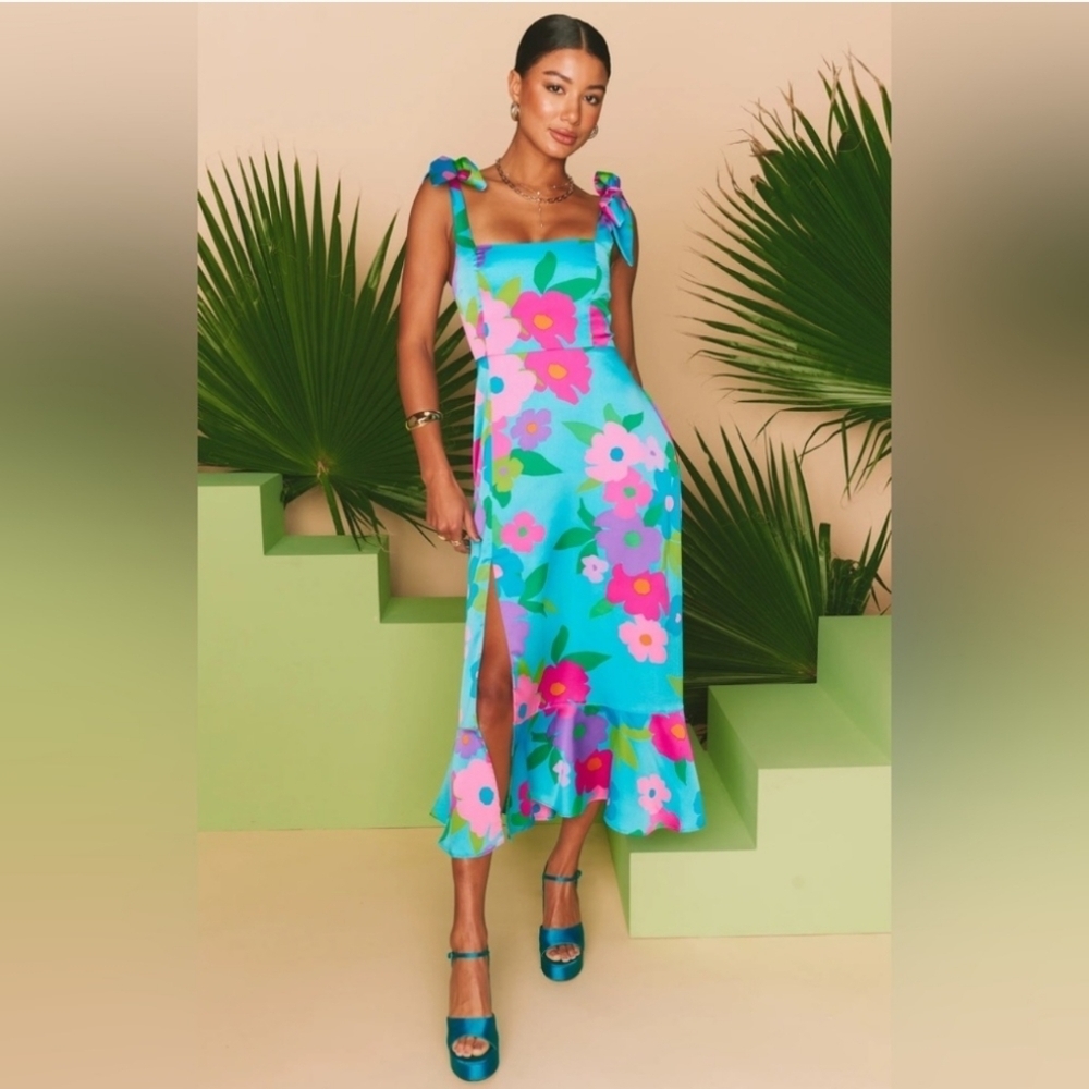 Show Me Your Mumu Garden Midi Dress ~ Multi Piccadilly Floral